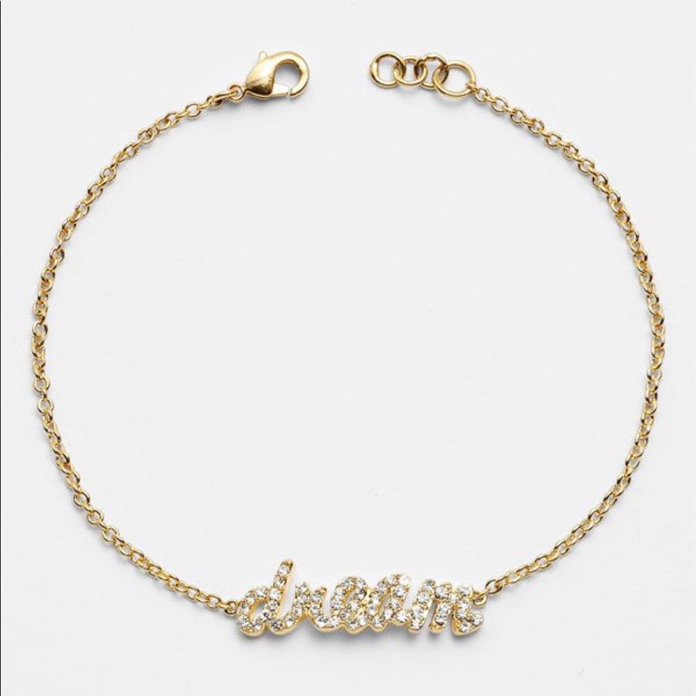 Ariella ‘Dream’ script bracelet